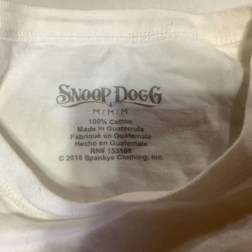 2018 Spanky's Snoop Dogg White Long Sleeve Rap Tec T-Shirt Size Medium - Picture 6 of 9